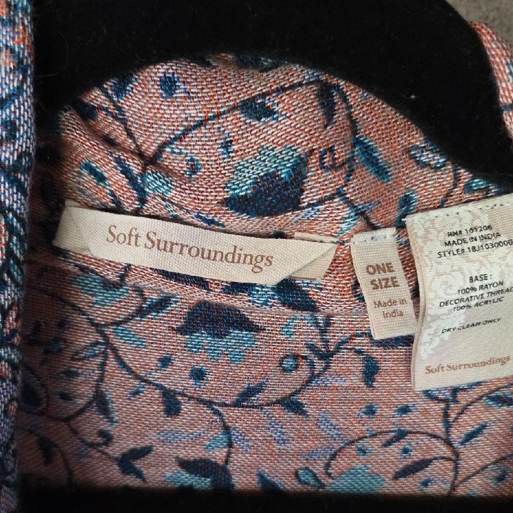Soft Surroundings Blue and Pink Floral Vest - Picture 2 of 3